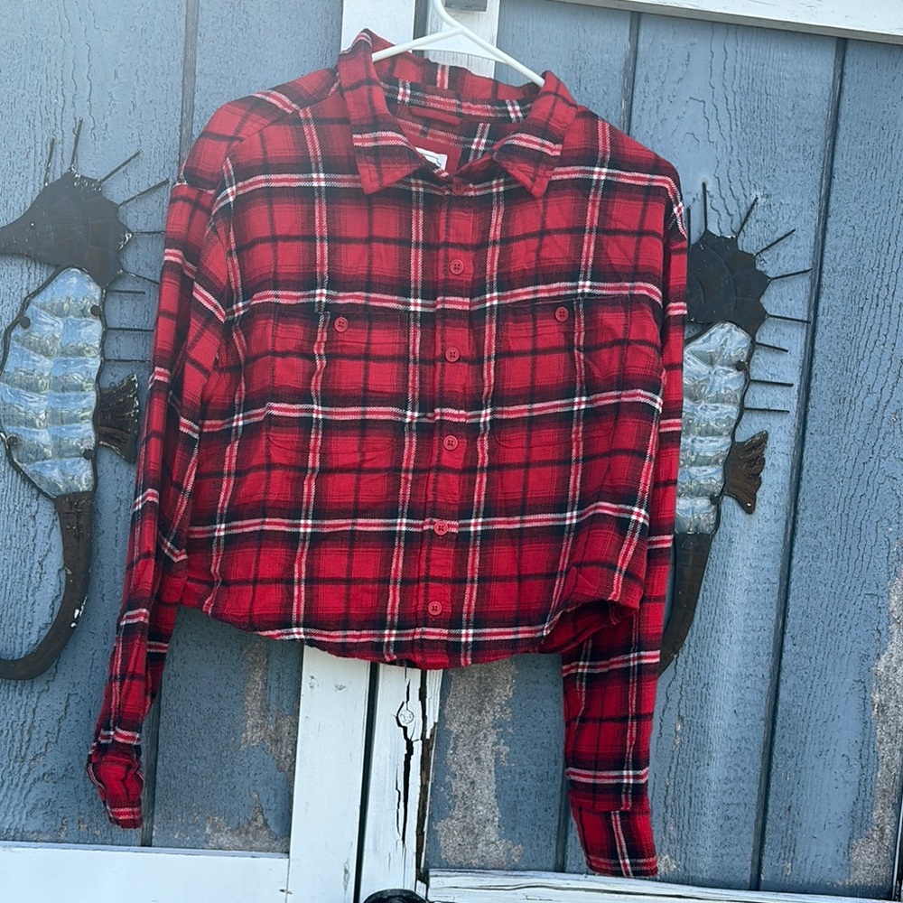 Red Plaid Button Up Flannel